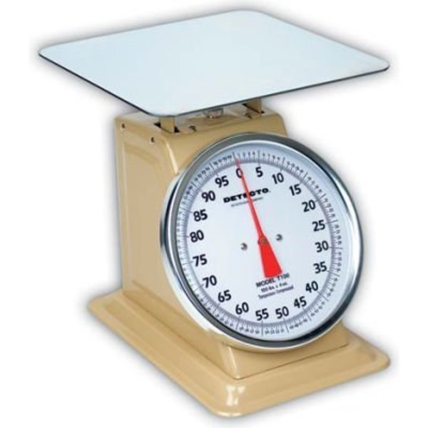 Detecto Detecto Top Load Scale 100lb x 4oz Enamel Finish W/ 10-1/2in Fixed Dial, 9in x 9in SS Platform T100